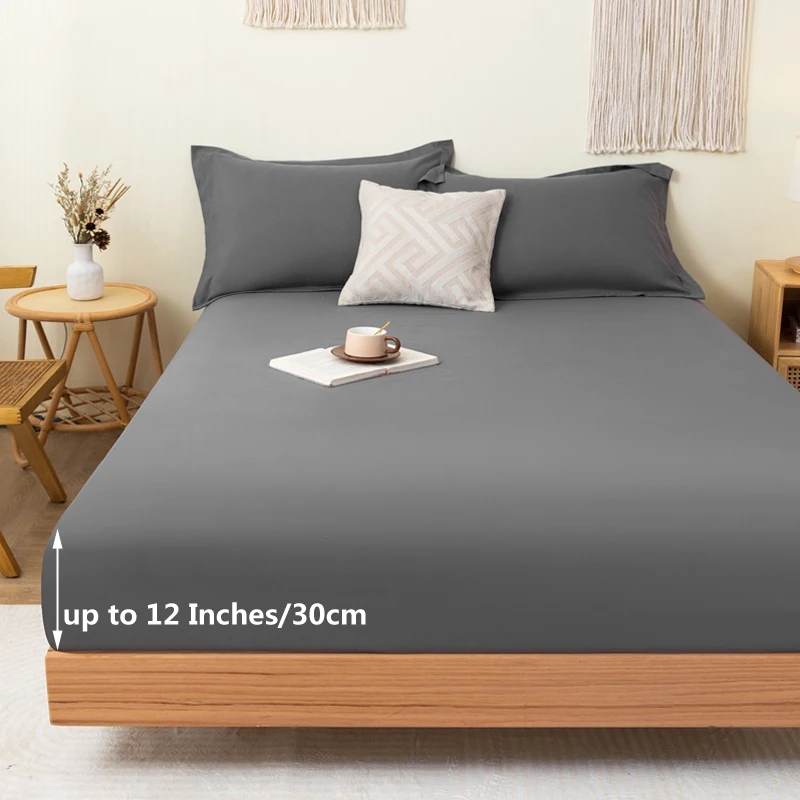 100% Waterproof Mattress Cover Brushed Washable Bed Fitted Sheet Mattress Protector Cover Single Double Queen King Size 4