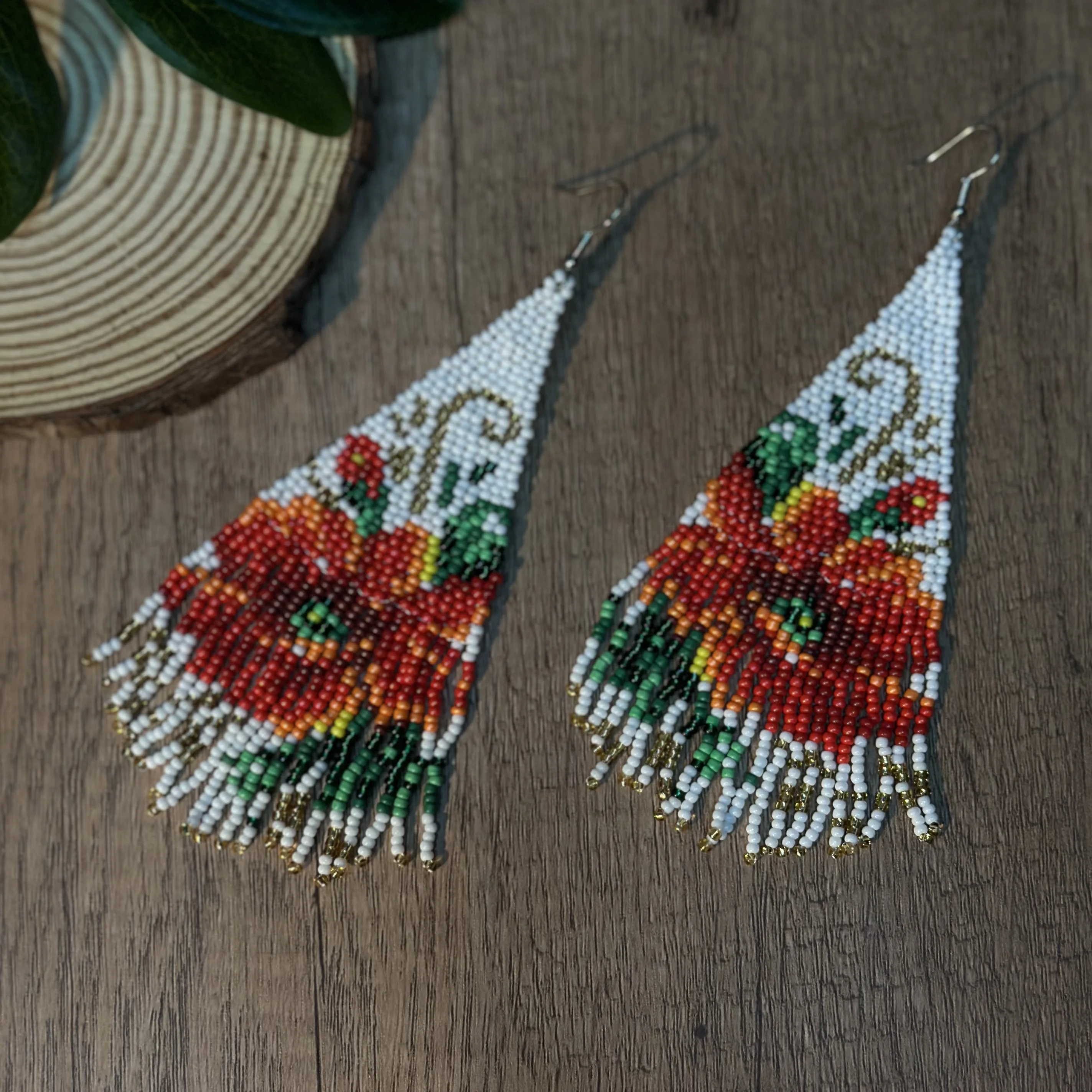 Kreative florale Perlen Fransen Ohrringe handgemachte böhmische Glasperlen Perlen Ohrringe Haken Damen Ohrring Perlen Schmuckherstellung – Detail 10