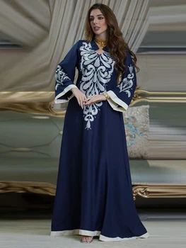 Robe Muslim Abaya Dubai Embroidered Kebaya Dress Long Sleeve Gowns Moroccan Kaftan Islam Oman Ladies