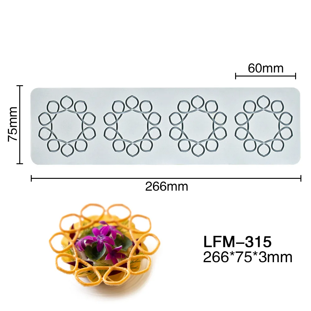 Chinoiserie Pavilion Swan Flower Leaf Lace Silicone Mold DIY Sugar Pad Thin Chocolate C... - SKU FLSM2153 - UGI Packaging
