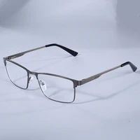 Lunettes de lecture carrées en métal pour hommes, grand cadre, charnière à ressort, presbytie, blocage de la lumière bleue, Protection des yeux, + 75 + 125 + 175 + 4 1