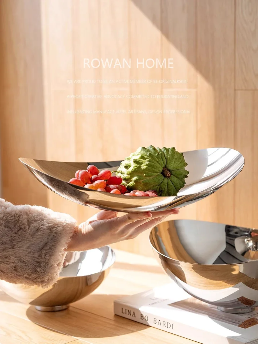 

Metal Fruit Bowl Stainless Steel Tray for Living Room Dinner Table Home Decoration Scandinavian