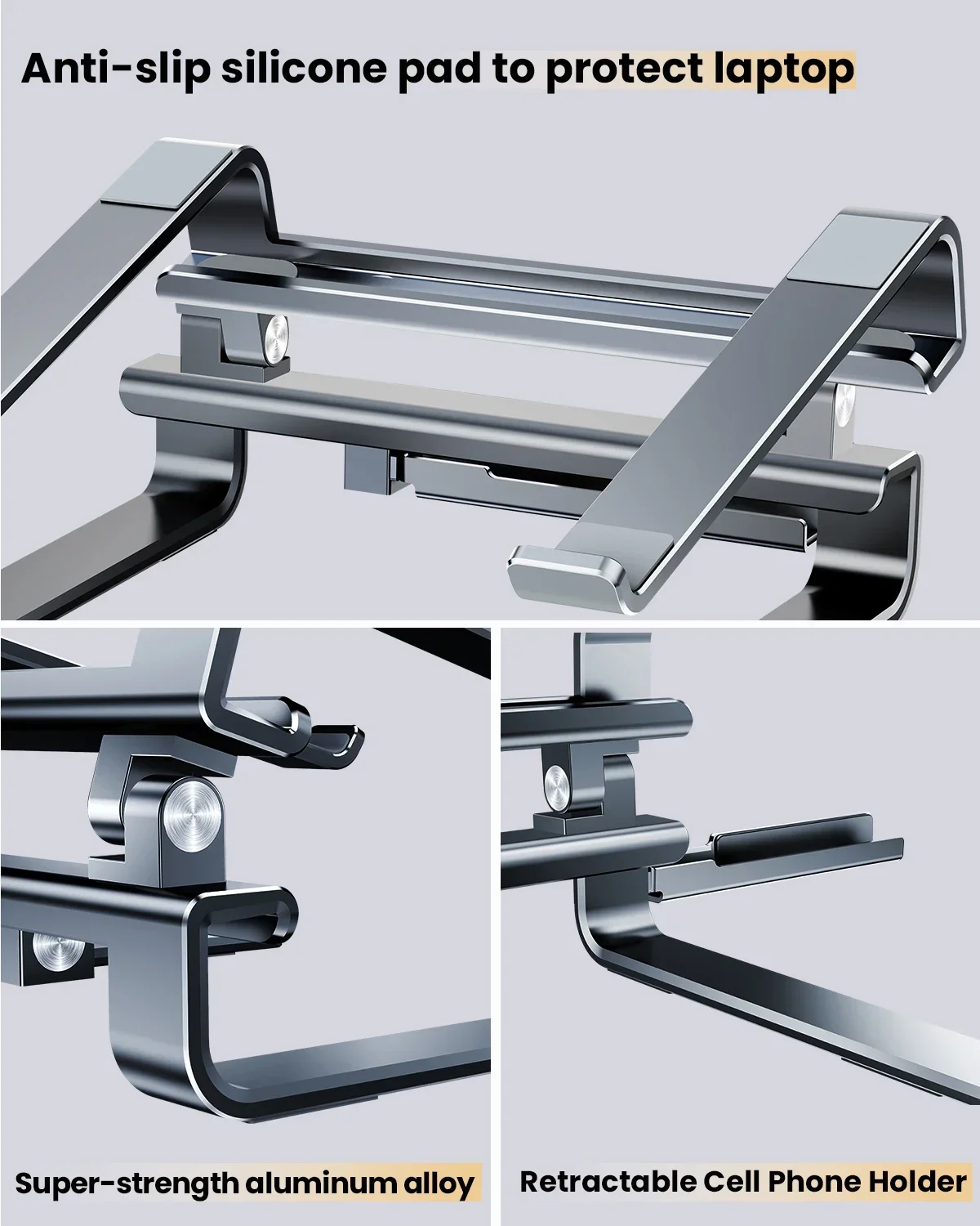 Eary Aluminum Laptop Stand for Desk With Height Adjustable Riser Ergonomic Universal For Notebook Macbook Lenovo Computer Holder