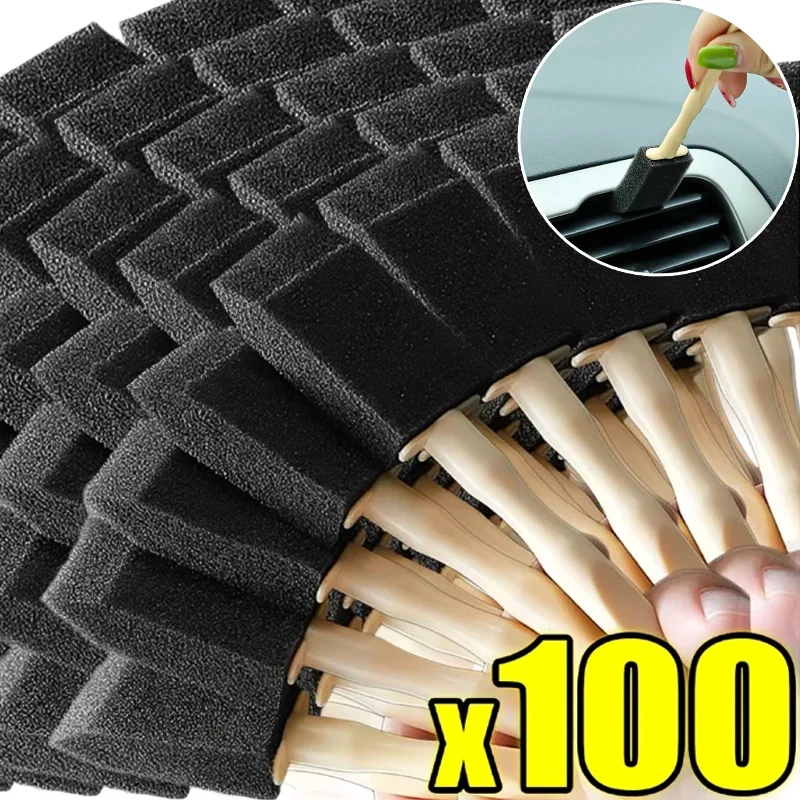 Car Air Outlet Sponge Cleaning Brush Interior Detailing Dust Removal Accessories