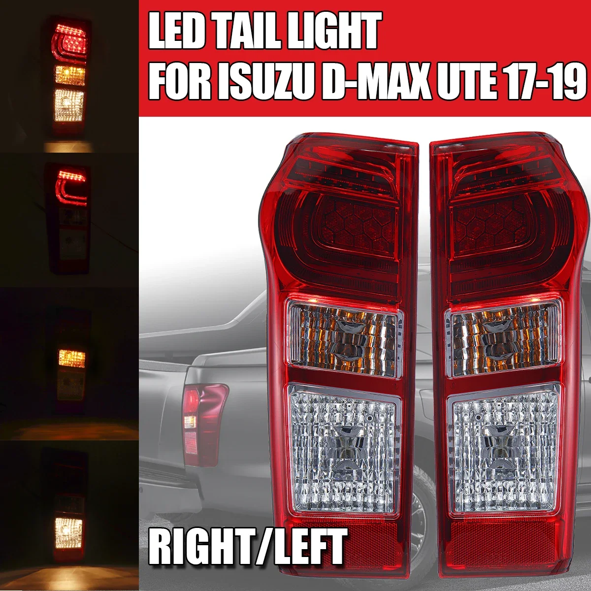 

Car Rear LED Tail Light Assembly For Isuzu DMax D-Max 2012-2016 2017 2018 2019 With Wire Harness Bulbs 8961253983 898125393