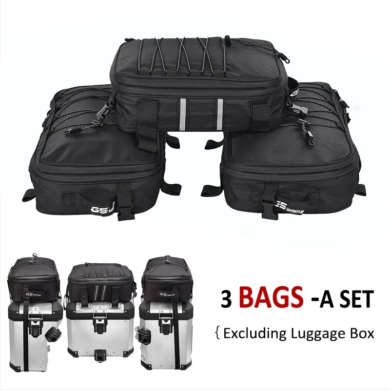 Motorcycle Tail Box Trunk Bag Reflective Expandable For BMW R1250GS etc