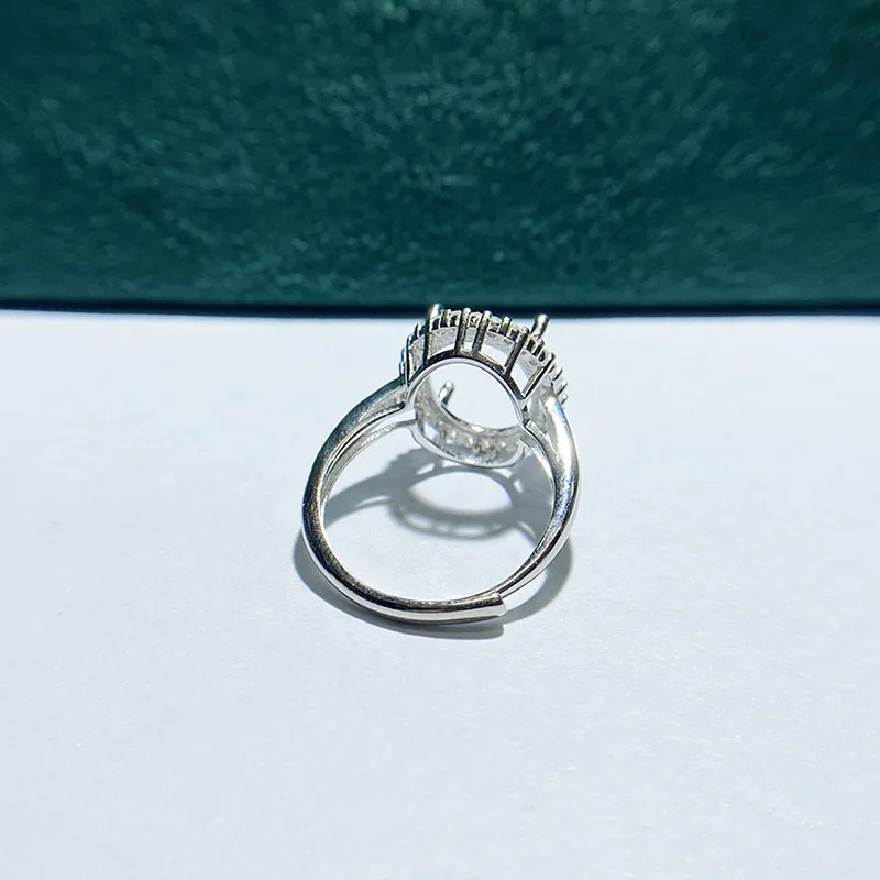MeiBaPJ 4*6 & 10*14 Seven Sizes Fashion Ring Setting DIY Empty Holders for Women Real 925 Sterling Silver Fine Charm Jewelry