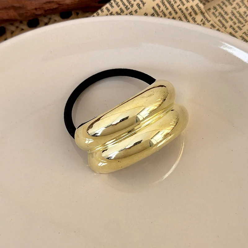 Girls Women Korean Rubber Bands Hair Tie Ropes Metal Elastic Scrunchies Ponytail Hair Accessories Styling Tools Gum Gifts