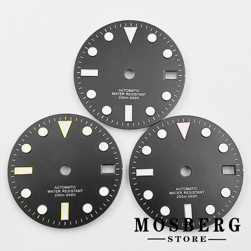 Luminous Multi-Color Watch Dial with Date Window - 28.5mm