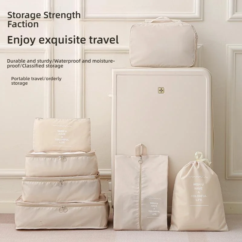 Travel organizer bag divided bag multifunctional clothes suitcase organizer bag seven pieces set of compressible storage bag 2