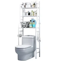 Étagère de Salle de Bain Sans Perçage – Meuble de Rangement au-dessus des Toilettes 5