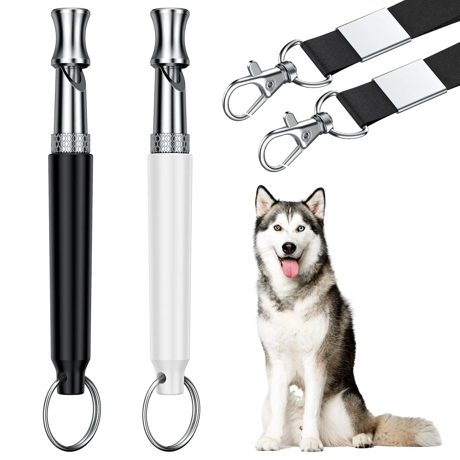 Dog Whistle,Dog Training Whistle with Lanyard,2 Pcs Adjustable Ultrasonic Silent Dog Recall Whistles,Whistle to Stop Barking