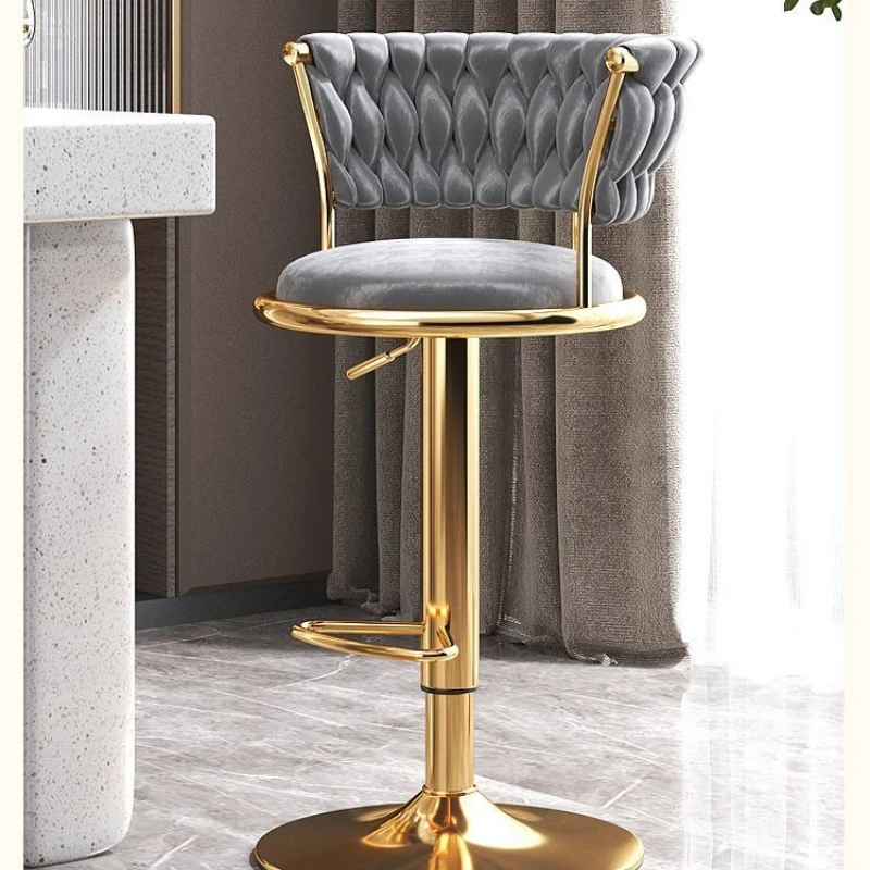 Bar Stool High Counter Adjustable Luxury Backrest Stylish High End Home Popular Tall Chair Modern Design Elegant Comfort Furnitu