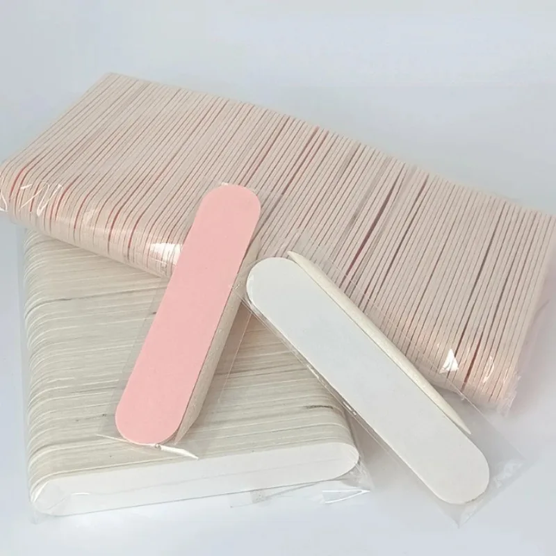 50pcs 일회용 네일 청소 케어 키트 미니 네일 파일 스틱 네일 아트 도구 휴대용 파일러 액세서리 매니큐어 용품