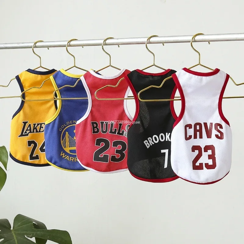 Dog Vest Mesh Breathable Dog Basketball Jersey Clothes XS-2XL Small Medium Large Dogs Summer Cool Puppy Vest Chihuahua Shirt