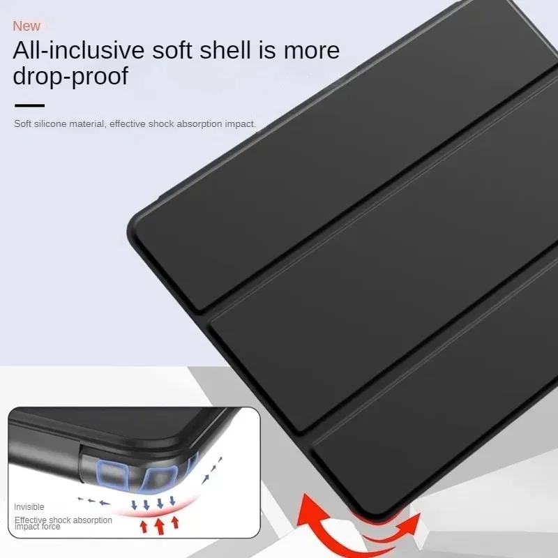 Magnetic Trifold PU Leather Soft Back Stand Tablet Cover
