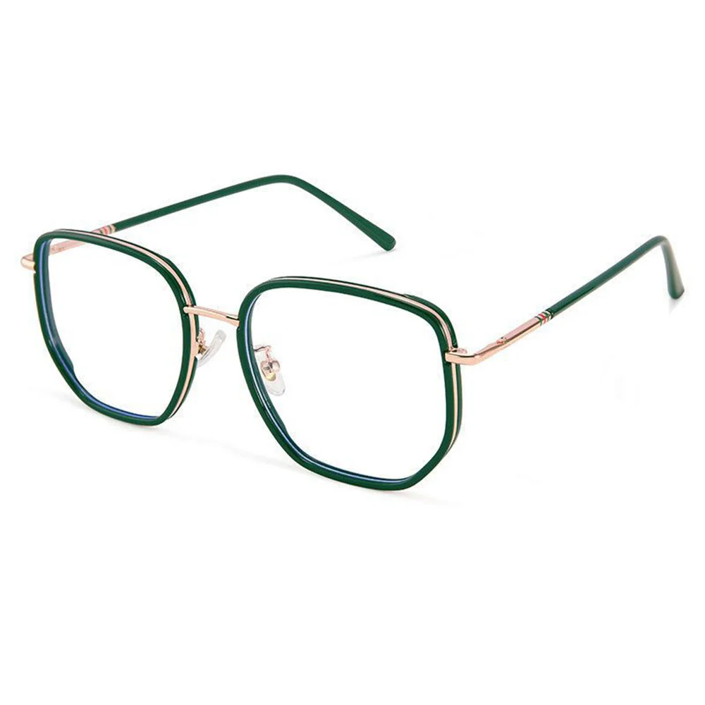 Myopia Glasses Elbru Oversized Square Myopia Glasses Women Men Fashion Block Blue Light