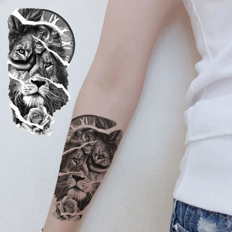 Waterproof Tattoo Stickers Body Small Arm Tattoo Stickers Animal Totem Men And Women Universal Tattoo Stickers Gift Decoration 3