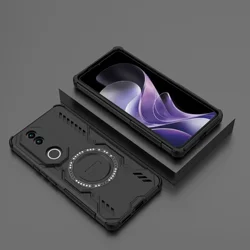 Magnetic Anti - Slip Shockproof Silicone Phone Case with Bumper Protection for Vivo V50 (Black)