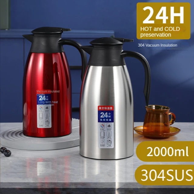 2L Thermal Coffee Carafe Insulated 2L,Vacuum Jug Stainless Steel Hot Coffee  Pitcher Double Walled,24 Hour Heat Retention - AliExpress