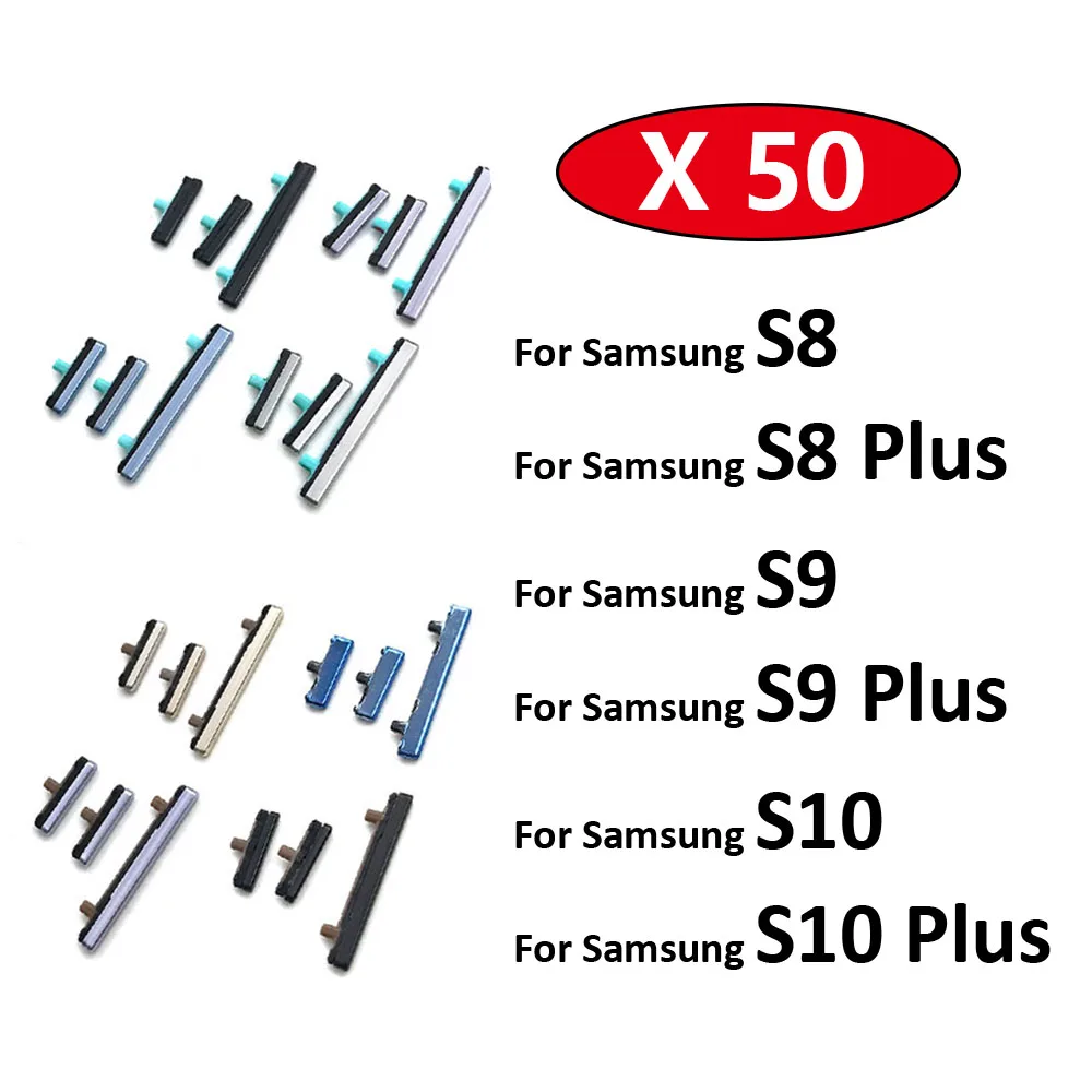 

50Pcs/Lot, New For Samsung S8 S9 S10 Plus Note 8 Power Button + Volume Side Button Replacement Parts
