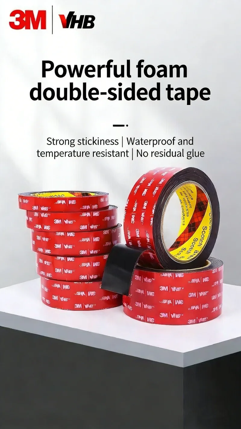 3M 5925 Doppelseitiges Klebeband VHB Starkes Hochviskoses Auto-Wand-Fixierband Wasserdichtes Spurloses Klebeband für Hohe Temperaturen – Detail 1