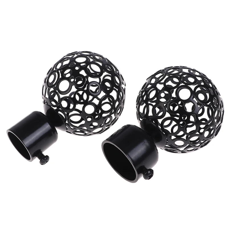 2Pcs 22mm 28mm Dia Drapery Curtain Rods Iron Ends Caps Finials Accessories