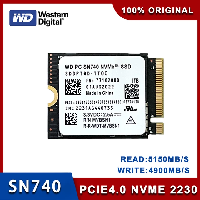 Western Digital WD SN740 2TB 1TB 512GB M.2 SSD 2230 NVMe PCIe Gen