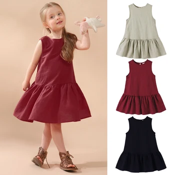 Girls Linen Cotton Dress 1