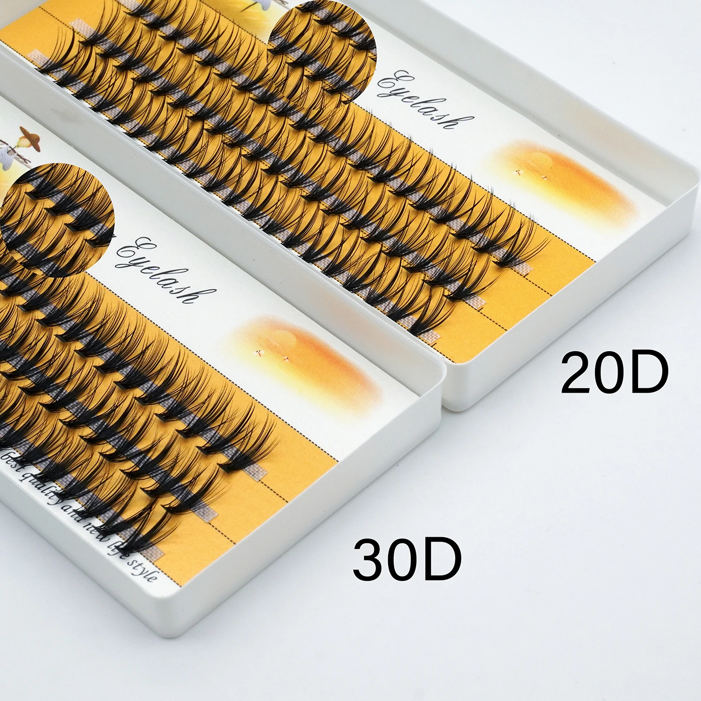 Anlinnet 20D Mink lashes 60 Bundles/Box Natural Thick Lash DIY Single Lash for Individual Eyelash Cluster Makeup Extension