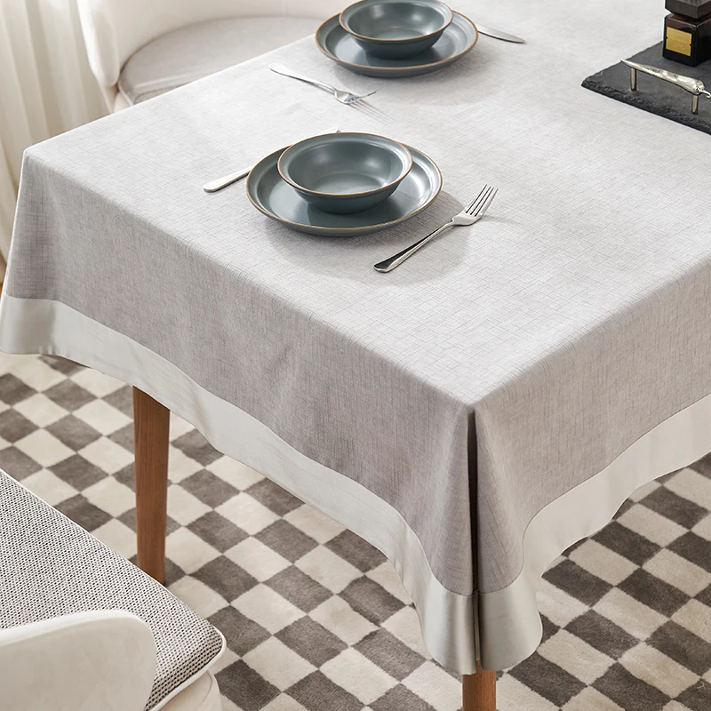 

Modern minimalist style solid color tablecloth anti slip dining table cloth square tea table cover