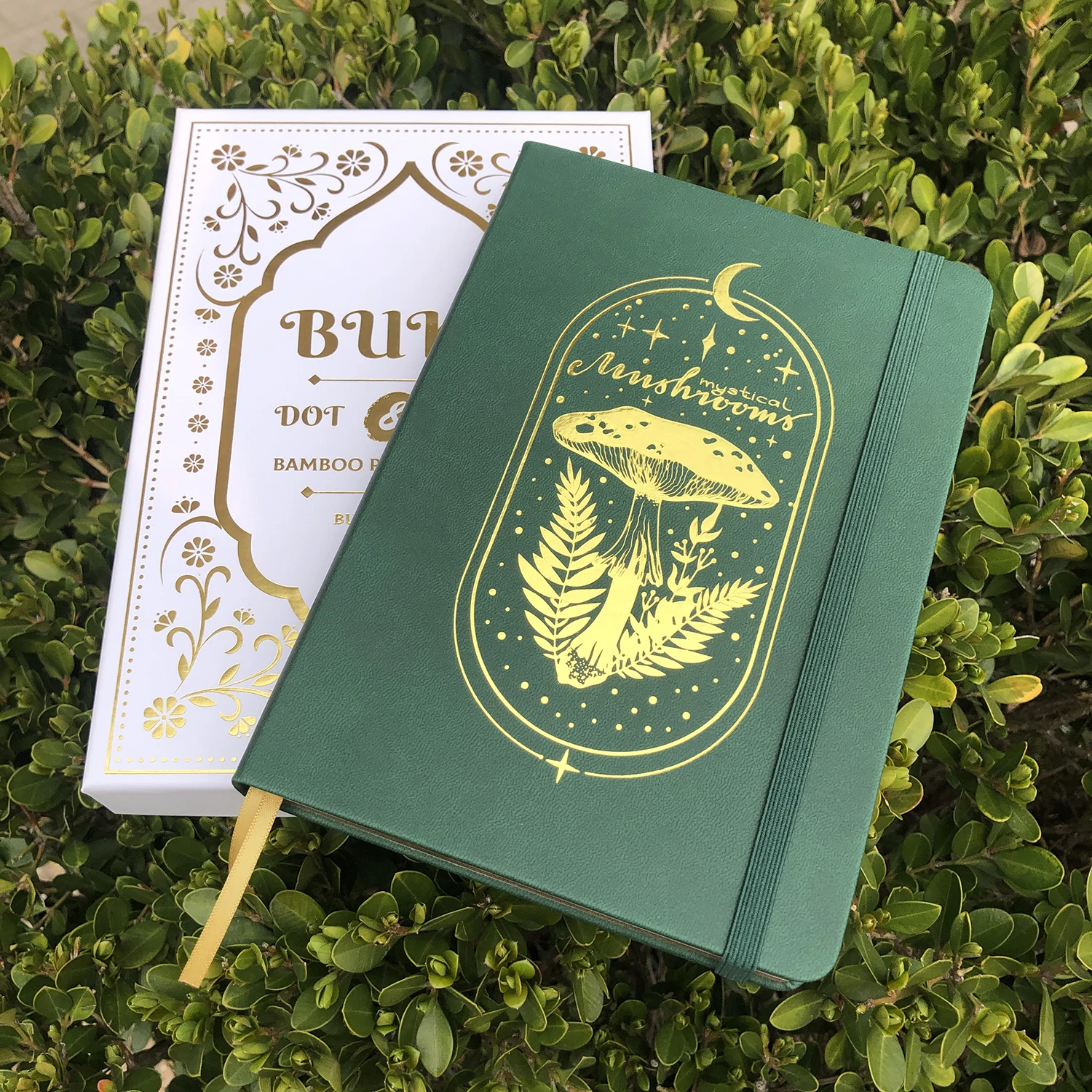 

MyStical Mashroom Bullet Dot Grid Notebook Dotted Journal A5 PU Leather Hardcover 160gsm Bamboo Paper And Gold Edge GIFT BOX