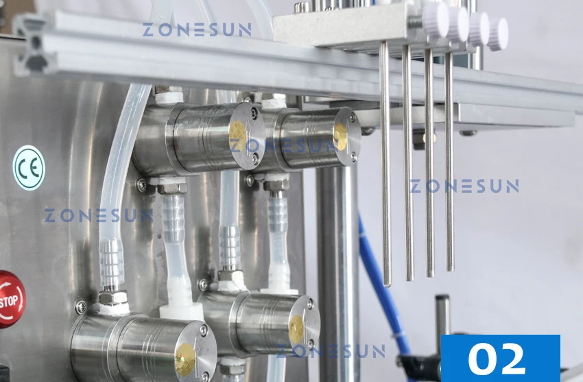 ZONESUN ZS-FAL180D6 4 Nozzles Magnetic Pump Liquid Filling Cap Screwing Round Bottle Labeling Production Line