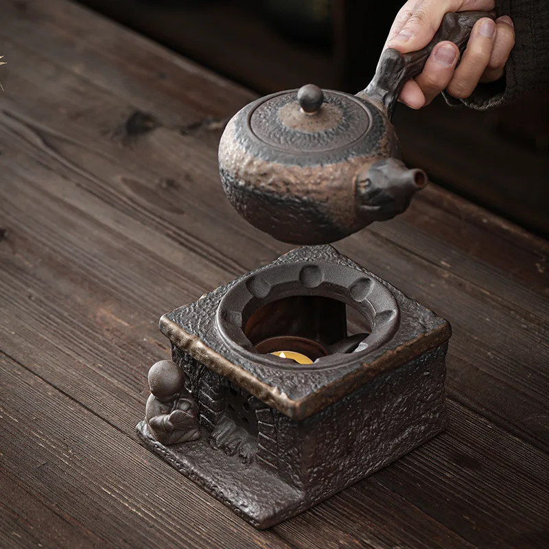 Description Picture 4 of itemStoneware Tea Stove Set Ceramic Teapot Heated Base Tea Warmer Tea Making Utensils Kettle Kung Fu Teaware Teas Infuser Teapots