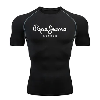 T-shirt sportiva da uomo T-shirt sportiva a maniche corte ad asciugatura rapida Top da palestra Fitness Camicia aderente da allenamento T-shirt da corsa da uomo