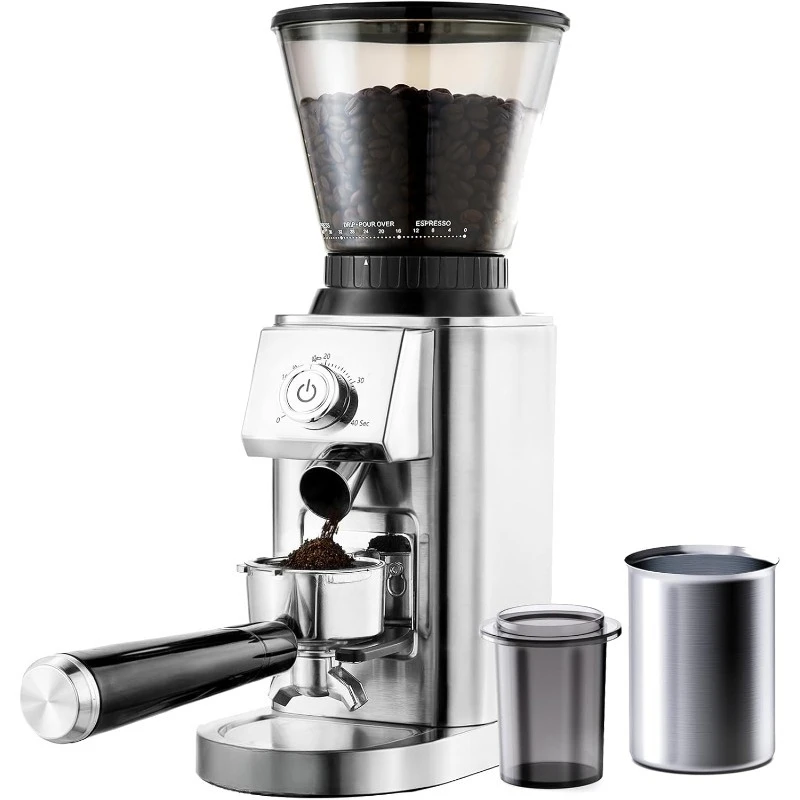 Conical Burr Coffee Grinder Electric, Espresso Coffee Bean Grinder for Home Use with 48 Precise Grind Settings, Anti-static Desi