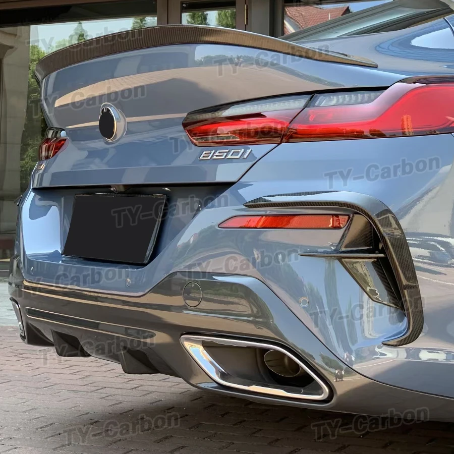 BMW 8 시리즈 G14 G15 G16 M 스포츠 바디 키트용 카본 파이버 프론트 범퍼 카나드 스플리터 리어 카나드 스플리터 사이드 벤트 트림