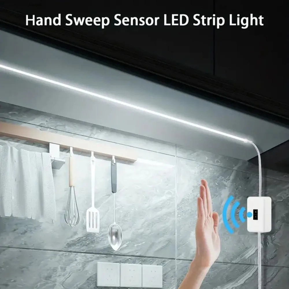 5M Adjustable Brightness USB LED Strip Lights-Hand Motion Sensor-Perfect for Home Decor, Bedroom, Kitchen, Wardrobes