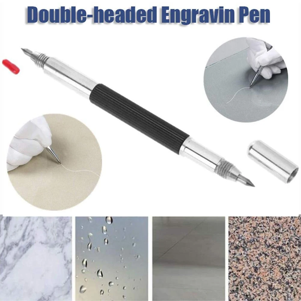 2022High Quality Tungsten Carbide Tip Scriber Dual-end Etching Engraving Scriber Pen with Caps for Glass Ceramics Metal