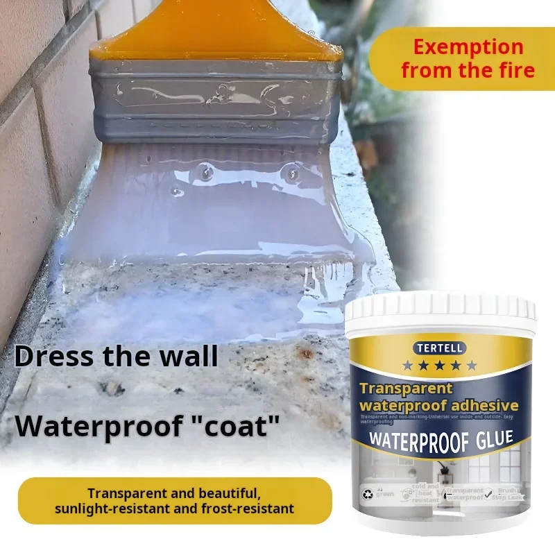 Waterproof Sealant Transparent Waterproofing Adhesive Waterproof Coating Sealant Agent Transparent Invisible Paste Glue Adhesive Repair Home Roof