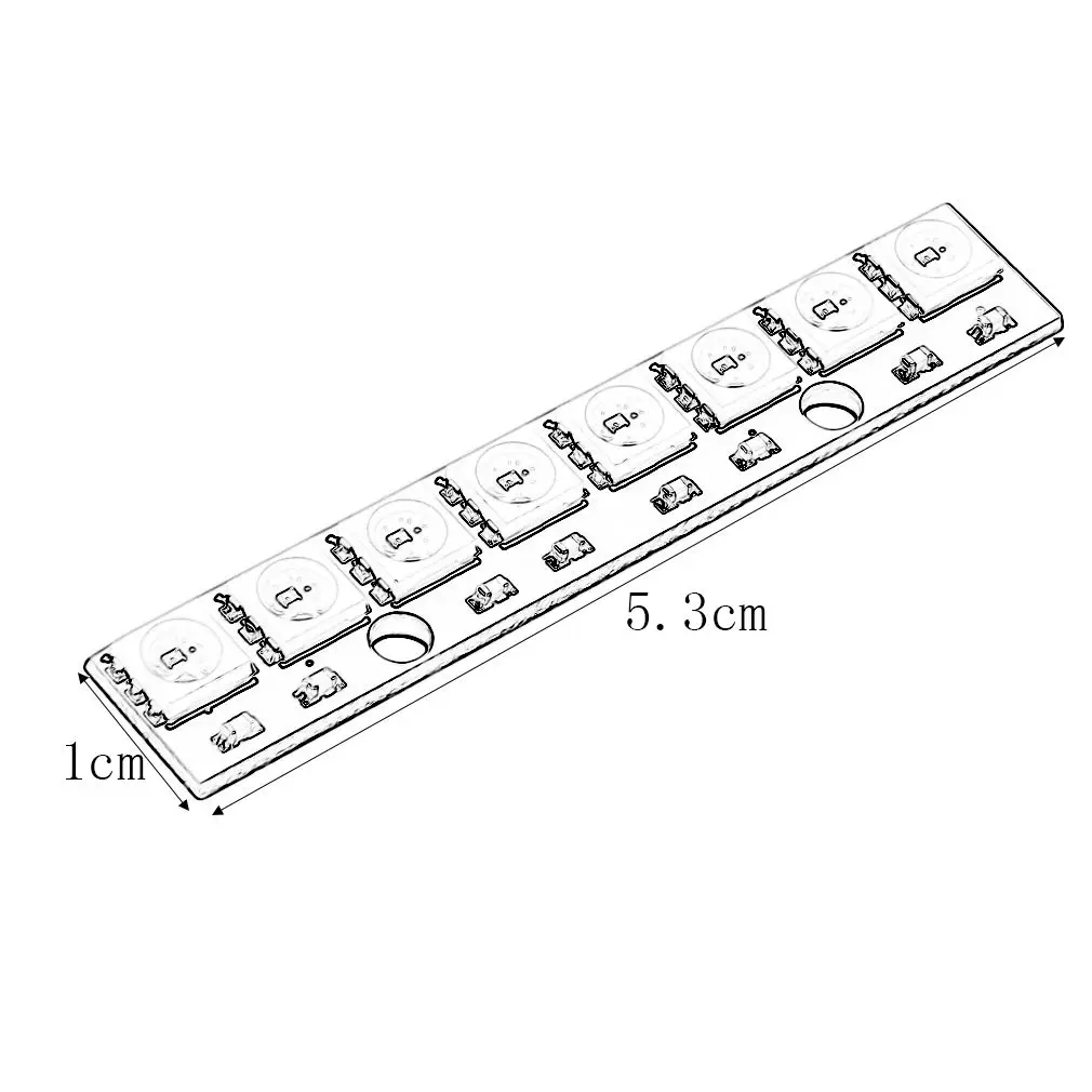 8 Channel WS2812 5050 RGB LED Lights Built-in Full Color-Driven Development Board 8 Bits Strip Shape Board Electronic DIY