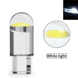 Premium LED Car Light Bulb - Canbus Glass COB 6000K, Multi-Color Options - 6 pcs (WHITE)