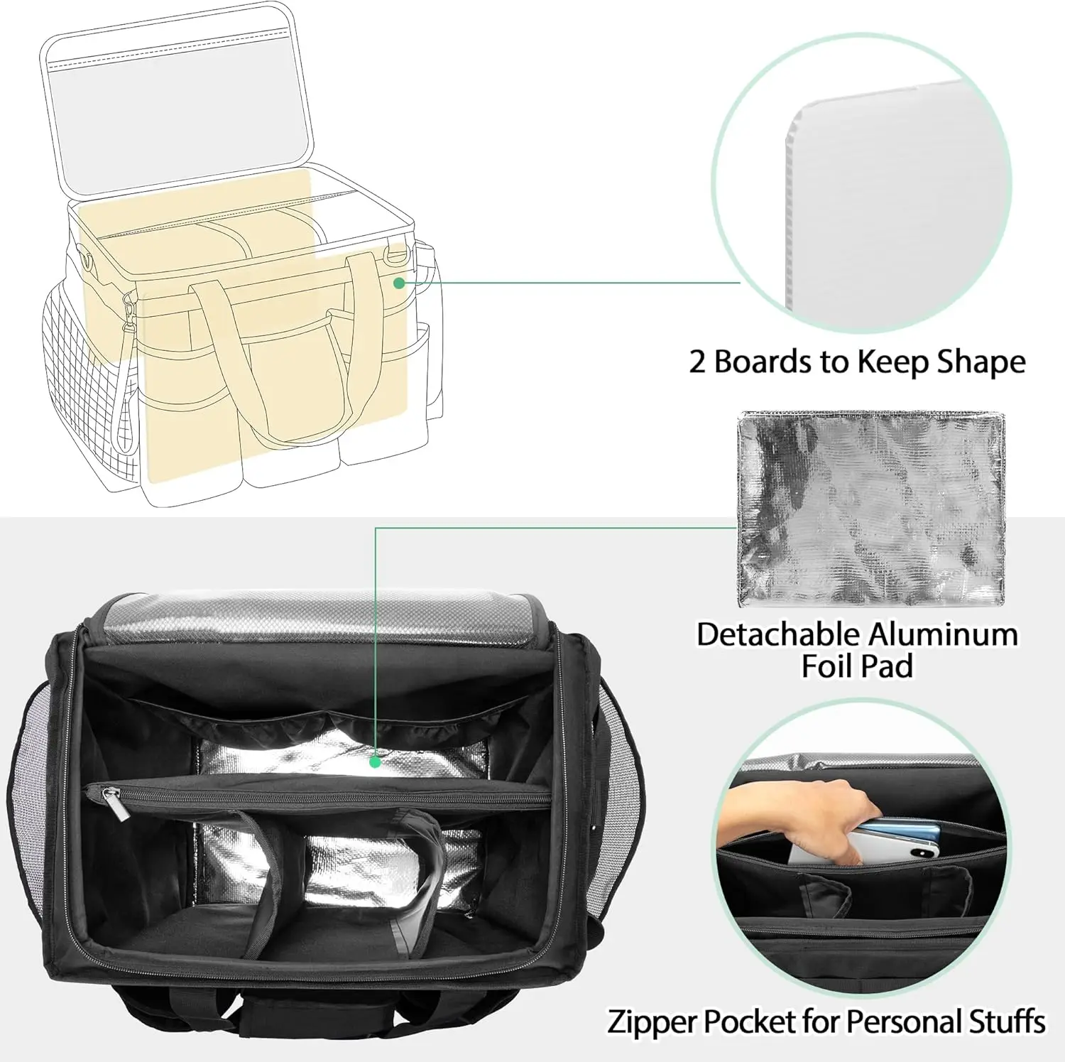 LoDrid Rolling Cleaning Caddy with Lid, Cleaning Supplies Organizer with Detachable Trolley, Cleaning Caddy Cart on Wheels with 3
