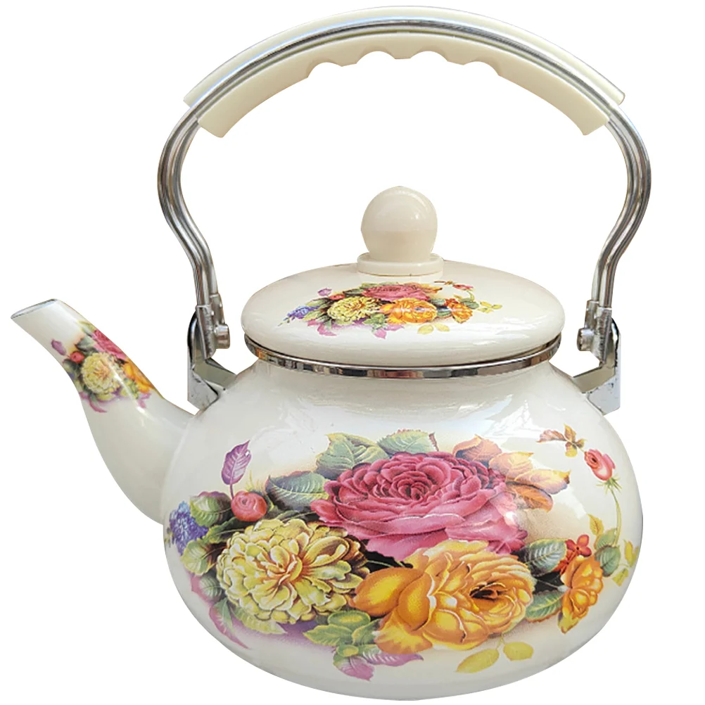 

Teapot Kettle Heating Water Heater Office Enamel Teakettle for Loose Household Serving