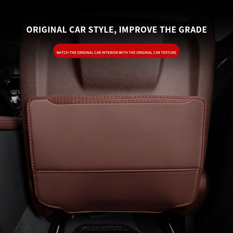 2pcs Car Seat Back Anti Child Kick Pad Protector Universal Leather Auto Anti Mud Dirt Pad With Storage Pockets Protection Cover car seat protector