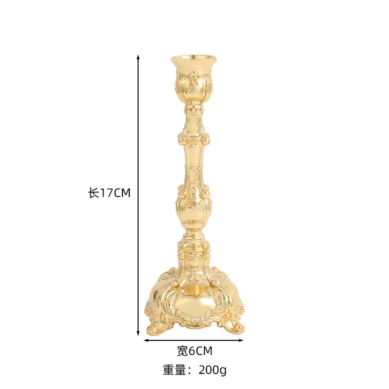 European Golden Sliver Candlestick 17cm High Wedding Party Ornament Home Decor