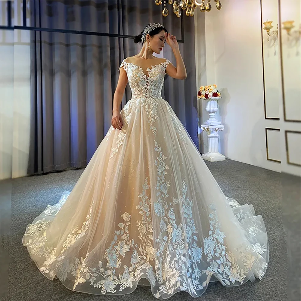 green emerald velvet dress AI-Inspired Beaded Lace Cutout Organza Ruffled Wedding Dress main image 1
