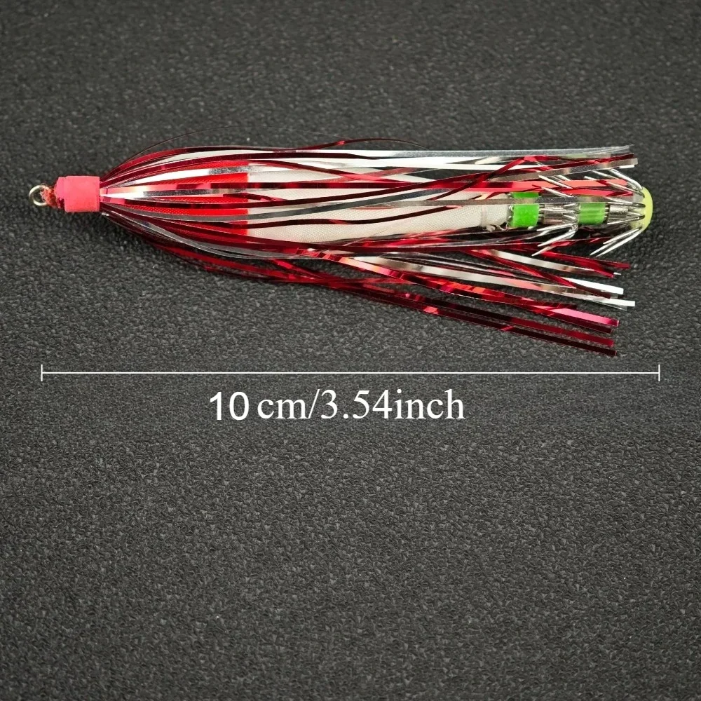 Ackibbik 5pcs Glow Squid Jig Hook - Hameçon parapluie lumineux pour pêche seiche calmar poulpe