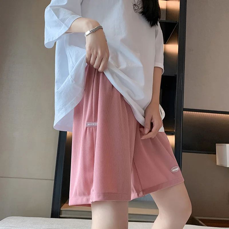 3 Colors Summer Plus Size High Waist Pants for Pregnant Women Maternity Wide Leg Loose Shorts Ladies Pregnancy Capris 2