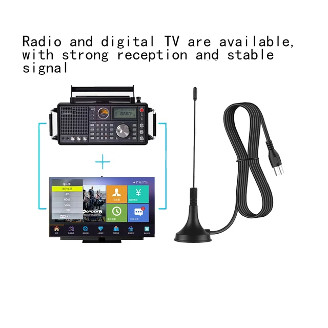 Antena Tv Digital 5db Isdb-i, Base Magnética, Tv Portátil